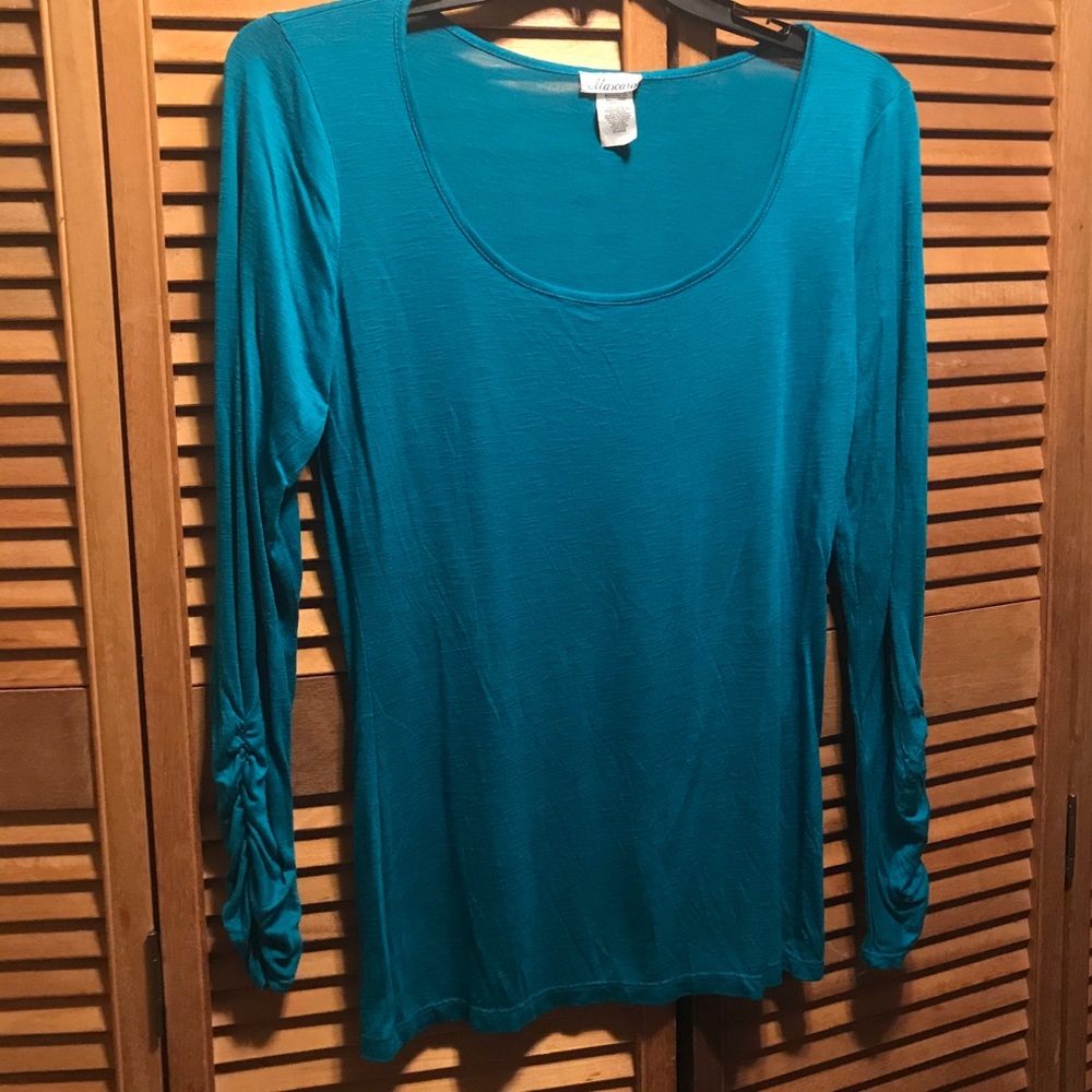 Mascara Blue Scoop Neckline Top